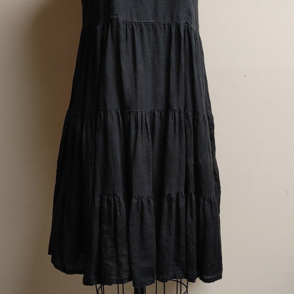 CIVICO 51 Black Linen Tiered Dress Size XS - Picture 4 of 13